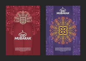 eid mubarak mandala mönster flygblad design vektor