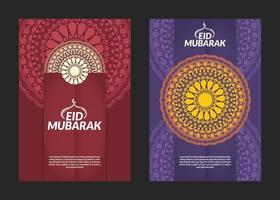 Eid Mubarak Mandala Muster Flyer Design vektor