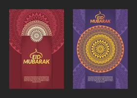 Eid Mubarak Mandala Muster Flyer Design vektor