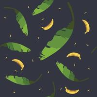 bananblad med mörk bakgrund vektor