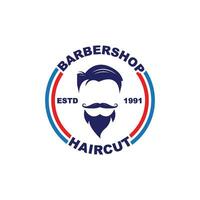 Barbier Geschäft Symbol Logo Vektor Symbol