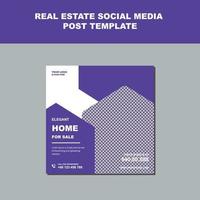 hem till salu fastigheter sociala medier postmall vektor
