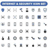 Internet- und Sicherheits-Icon-Set vektor