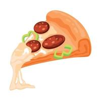 realistische Pizza mit Peperoni und verschiedenen Saucen vektor