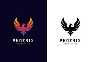 genial Phönix Gradient Logo Illustration zwei Ausführung vektor