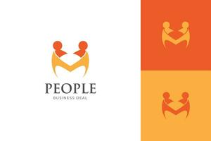 Initiale Brief m modern Logo Design, verbinden Partnerschaft Menschen Logo Illustration vektor