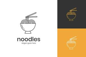 Nudel Japan Essen Restaurant Logo Symbol Design mit Schüssel Element Symbol vektor