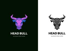 polygonal Kopf Stier Logo Design. Illustration von Tier Kopf. Origami Stil geometrisch Kuh Logo Illustration Design Element vektor