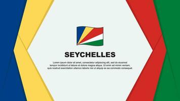 Seychellerna flagga abstrakt bakgrund design mall. Seychellerna oberoende dag baner tecknad serie vektor illustration. Seychellerna bakgrund
