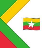 myanmar flagga abstrakt bakgrund design mall. myanmar oberoende dag baner social media posta. myanmar bakgrund vektor