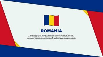 rumänien flagga abstrakt bakgrund design mall. rumänien oberoende dag baner tecknad serie vektor illustration. rumänien oberoende dag