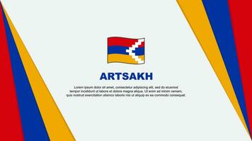 Artsakh flagga abstrakt bakgrund design mall. Artsakh oberoende dag baner tecknad serie vektor illustration. Artsakh flagga