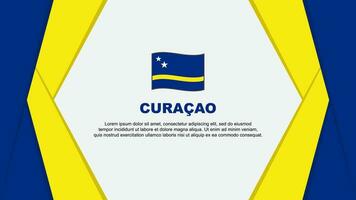 Curacao Flagge abstrakt Hintergrund Design Vorlage. Curacao Unabhängigkeit Tag Banner Karikatur Vektor Illustration. Curacao Hintergrund