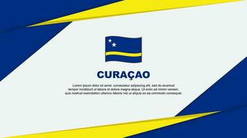 Curacao Flagge abstrakt Hintergrund Design Vorlage. Curacao Unabhängigkeit Tag Banner Karikatur Vektor Illustration. Curacao