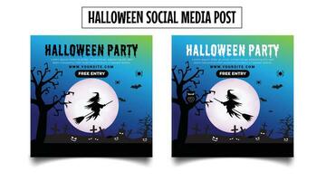 fri vektor halloween social media banderoller design, halloween Skräck natt fest befordran social media baner mall design. festival, Semester och firande händelse marknadsföring webb posta, flygblad