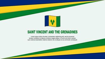 Heilige Vincent und das Grenadinen Flagge abstrakt Hintergrund Design Vorlage. Heilige Vincent und das Grenadinen Unabhängigkeit Tag Banner Karikatur Vektor Illustration. Design