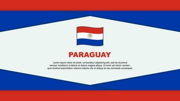 paraguay flagga abstrakt bakgrund design mall. paraguay oberoende dag baner tecknad serie vektor illustration. vektor