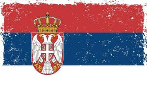 serbia flagga grunge bedrövad stil vektor