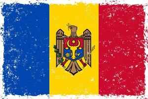 Moldau Flagge Grunge betrübt Stil vektor