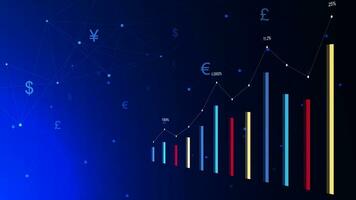 analyserar företag finansiell balans eller investering tillväxt. beräknande finansiell data för lång termin mål begrepp bakgrund. vektor illustration.