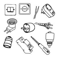 Elektrizität Werkzeuge Symbol Sammlung Design vektor