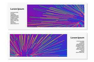 Flyer einstellen mit Neon- bunt Linie Stil vektor