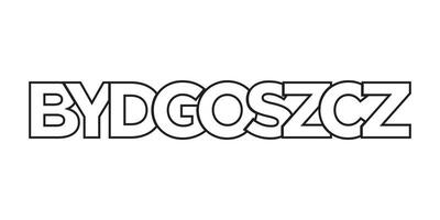 bydgoszcz i de polen emblem. de design funktioner en geometrisk stil, vektor illustration med djärv typografi i en modern font. de grafisk slogan text.