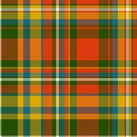 Hintergrund Plaid Muster von Stoff Tartan prüfen mit ein nahtlos Textur Vektor Textil.