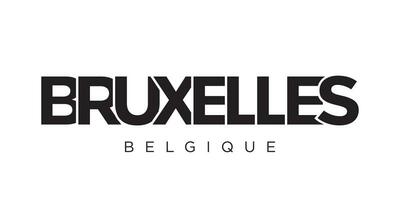 bruxelles i de belgien emblem. de design funktioner en geometrisk stil, vektor illustration med djärv typografi i en modern font. de grafisk slogan text.