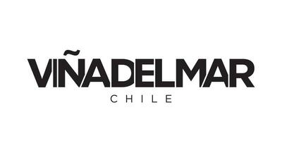 vina del mar i de chile emblem. de design funktioner en geometrisk stil, vektor illustration med djärv typografi i en modern font. de grafisk slogan text.