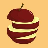 skivad röd äpple vektor illustration