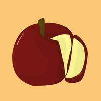 halverad röd äpple vektor illustration