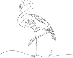 Vektor Flamenco oder Flamingo Linie Kunst