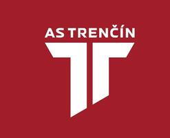 trencin klubb logotyp symbol vit slovakia liga fotboll abstrakt design vektor illustration med rödbrun bakgrund