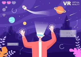 VR-Brille Spiel virtuelle Realität Vektor-Illustration vektor