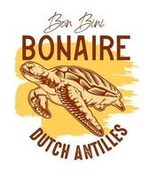 Bonaire-Shirt-Design für Souvenirbekleidung Karibikkreuzfahrt vektor