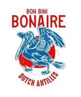 Bonaire-Shirt-Design für Souvenirbekleidung Karibikkreuzfahrt vektor