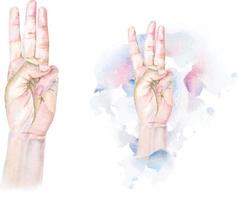 Handsymbol gegen Diktatur Aquarell vektor