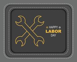 Happy Labor Day Schraubenschlüssel Rahmenpapier vektor