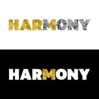 harmoni t-shirt tryck med guldfolie och sten textur set vektor