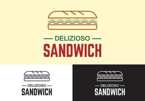 sandwich burger mat lastbil restaurang logotyp koncept vektor