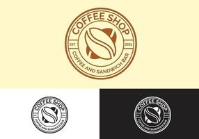 Vintage-Coffee-Shop-Logo-Konzept vektor