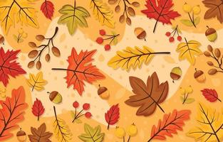 Herbst Herbst Blumen und Blätter Hintergrund vektor