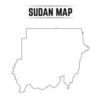 skissera enkel karta över sudan vektor