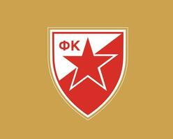 crvena zvezda logotyp klubb symbol serbia liga fotboll abstrakt design vektor illustration med brun bakgrund