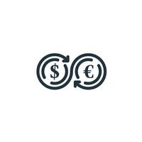 Geld Austausch Symbol isoliert auf Weiß Hintergrund. Euro und Dollar Kasse Transfer Symbole. Illustration von Geld Austausch Symbol zum Netz und Handy, Mobiltelefon Design. vektor