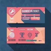 Badminton-Ticket-Materialdesign. Vektor-Illustration vektor