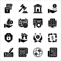 Business- und Finanz-Glyphen-Icon-Set vektor