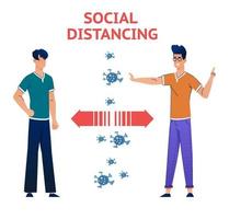 socialt distanserande människor vektor