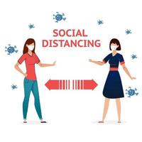 Menschen mit sozialer Distanzierung vektor